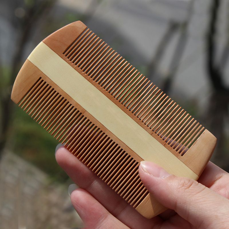 Two Side Peach Wood Comb Romove Lice Healthy Massage Hair Comb Brush
