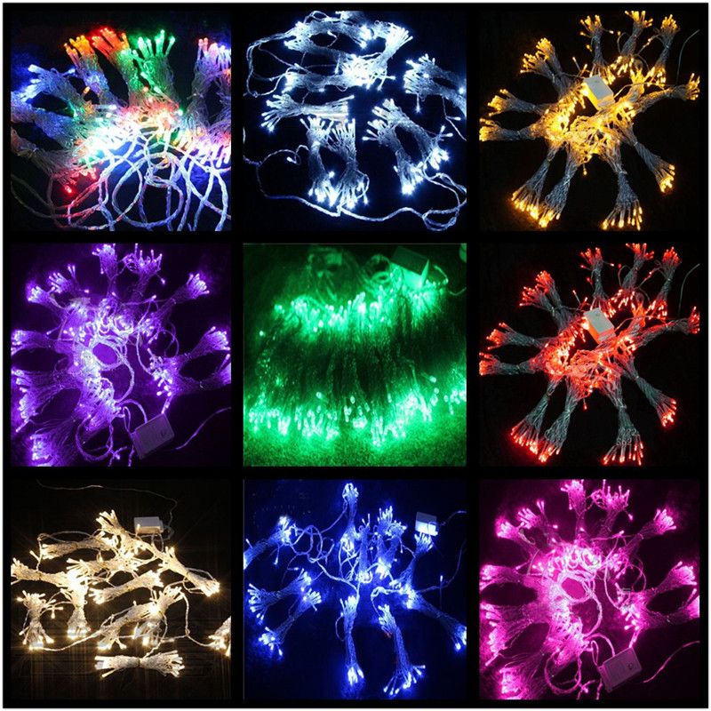 20/30/40/80 LED Icicle Fairy String Light Battery Holiday Festival Party Decor