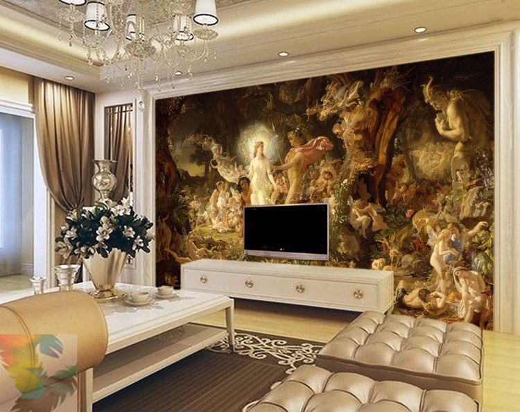 Classical Oil Painting Wall Murals Custom 3d Wallpaper European Photo Wallpaper Bedroom Living Room Office Art Room Decor Butterfly Fairy High