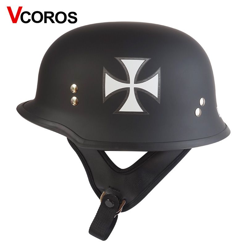 Vcoror media cara abierta motocicleta militar alemana casco Harley Moto moto casco CS