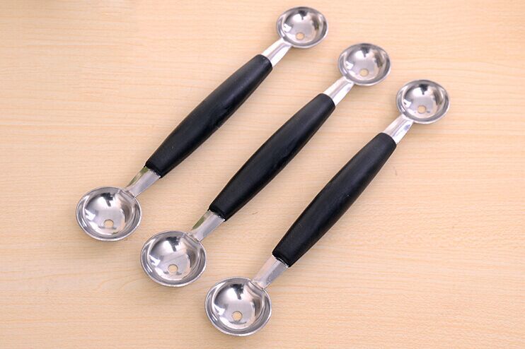 New Stainless Steel Cook Dual Double Melon Baller Ice Cream Scoop Fruit Spoon C
