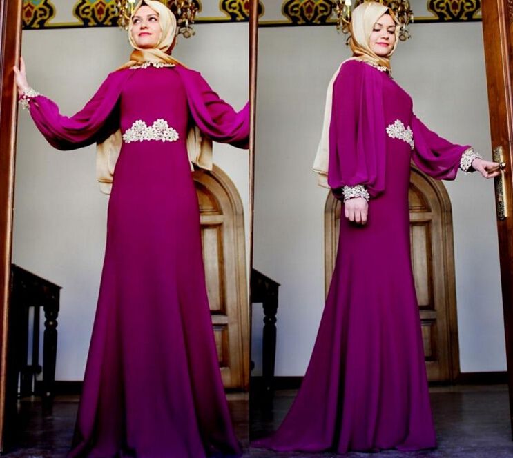 long sleeve fuchsia dress