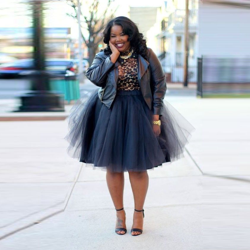 2021 Plus Size Tulle Skirts Multi Layer Knee Length Skirt ...