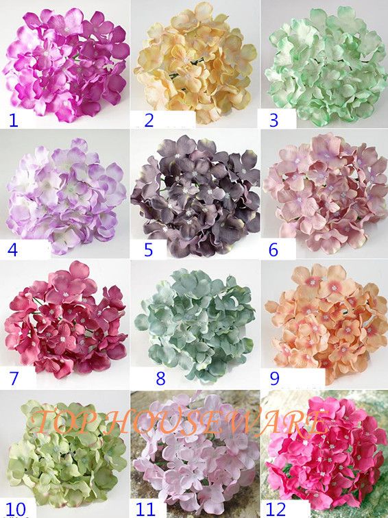 Nuovi colori 15cm / 6' della seta artificiale di Hydrangea teste di fiore per DIY Wedding Muro Arco Bouquet di fiori casa di fiori decorativi