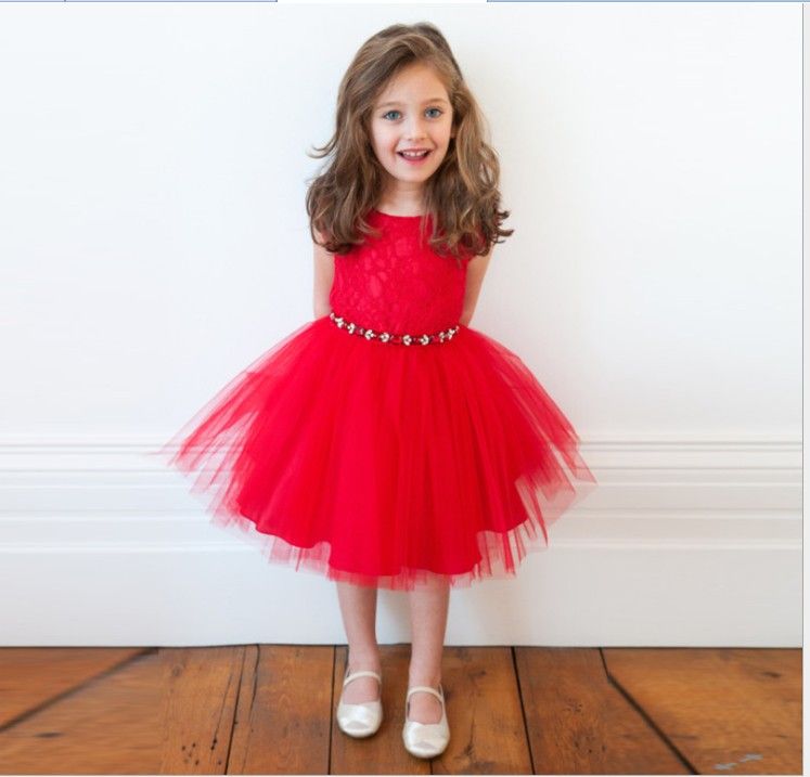 baby girl red lace dress