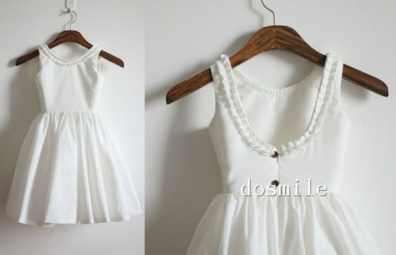 simple white flower girl dress