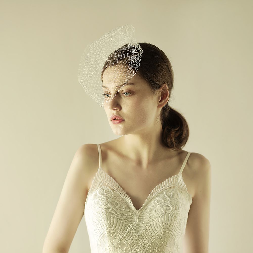 Vintage Birdcage Wedding Veils Blusher Wedding Hair Pieces Beads