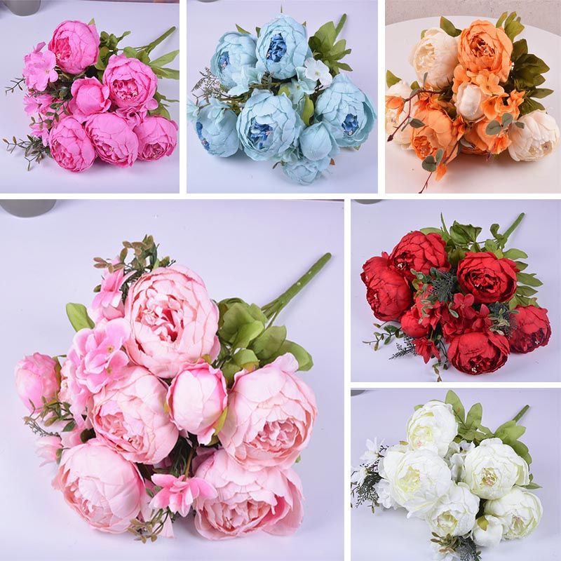 Acheter Pas Cher Fleurs Artificielles Pivoine Bouquet De Fleurs De Soie Faux Retro Vintage Table Mousse Pivoines Europeenne Simulation Accueil Fete Danniversaire Decorations De Mariage Du 4 52 Fr Dhgate