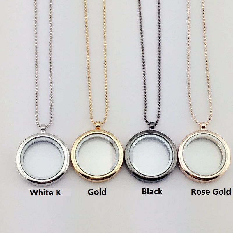 Wholesale Floating Locket Round Pendant Necklace Women Living Memory