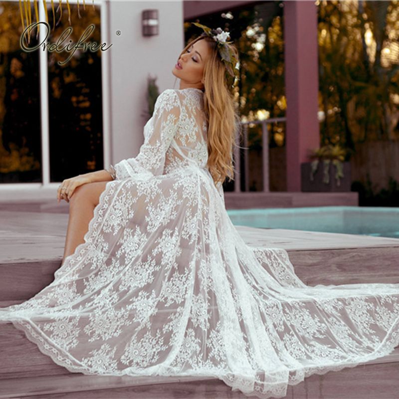 cheap white lace maxi dress