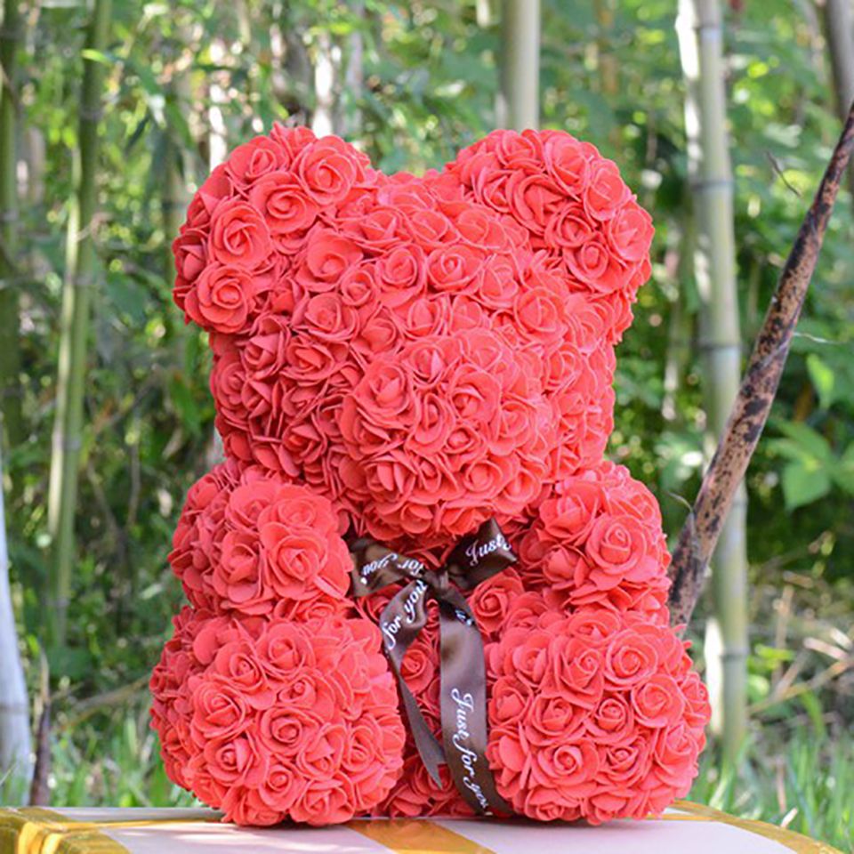 valentine's day flowers with teddy bear