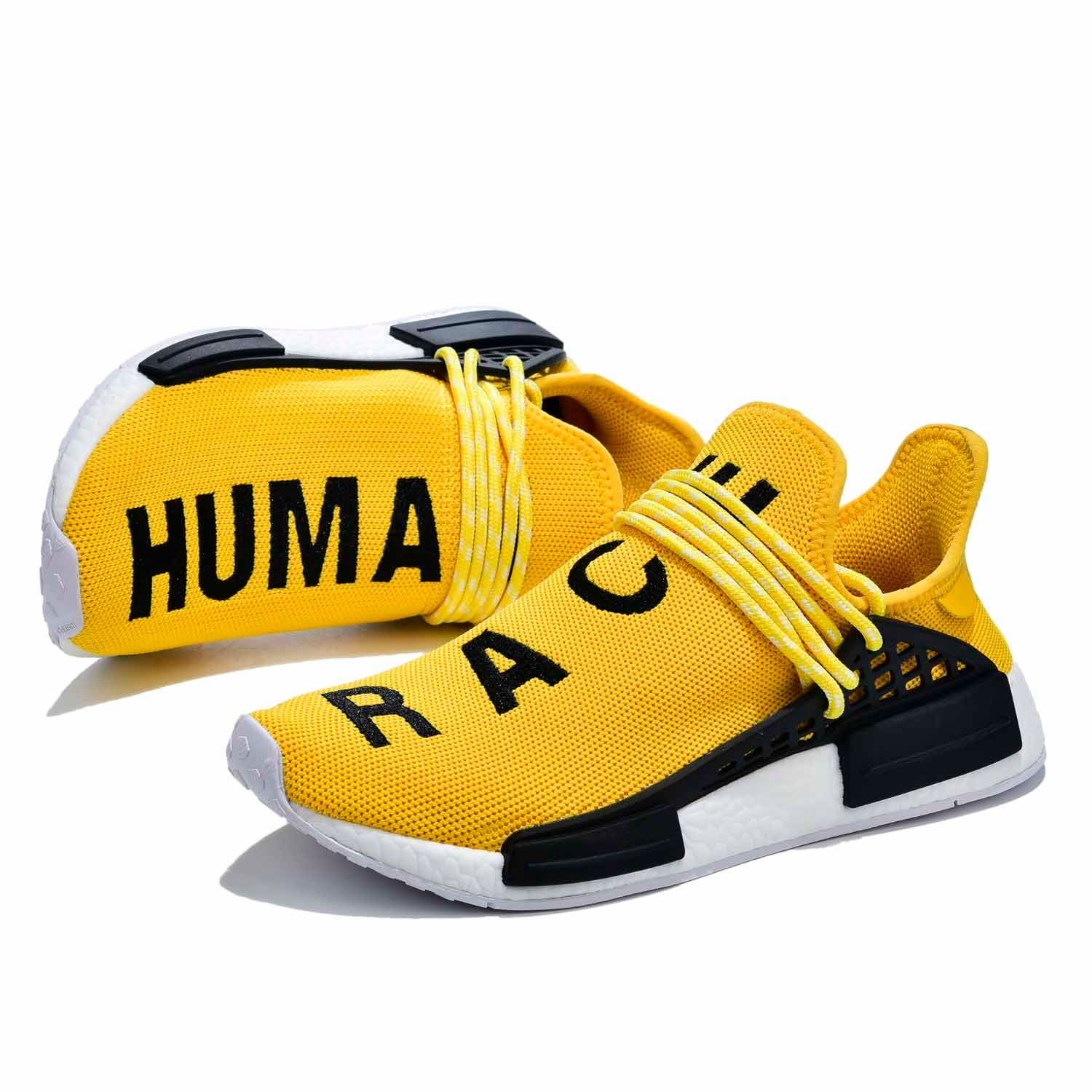 secuencia regla robot adidas pharrell williams nmd human race nmd shoes Zapatillas de tenis para  hombre amarillas Solar Pack