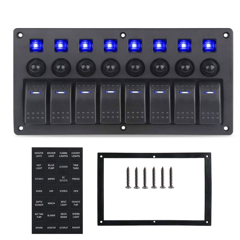 2020 8 Gang Switch Panel 12v Auto Toggle Switch Circuit Breakers With Fuse For Car Auto Boat Marine Ship Caravan Speedboat From Niumou 92 77