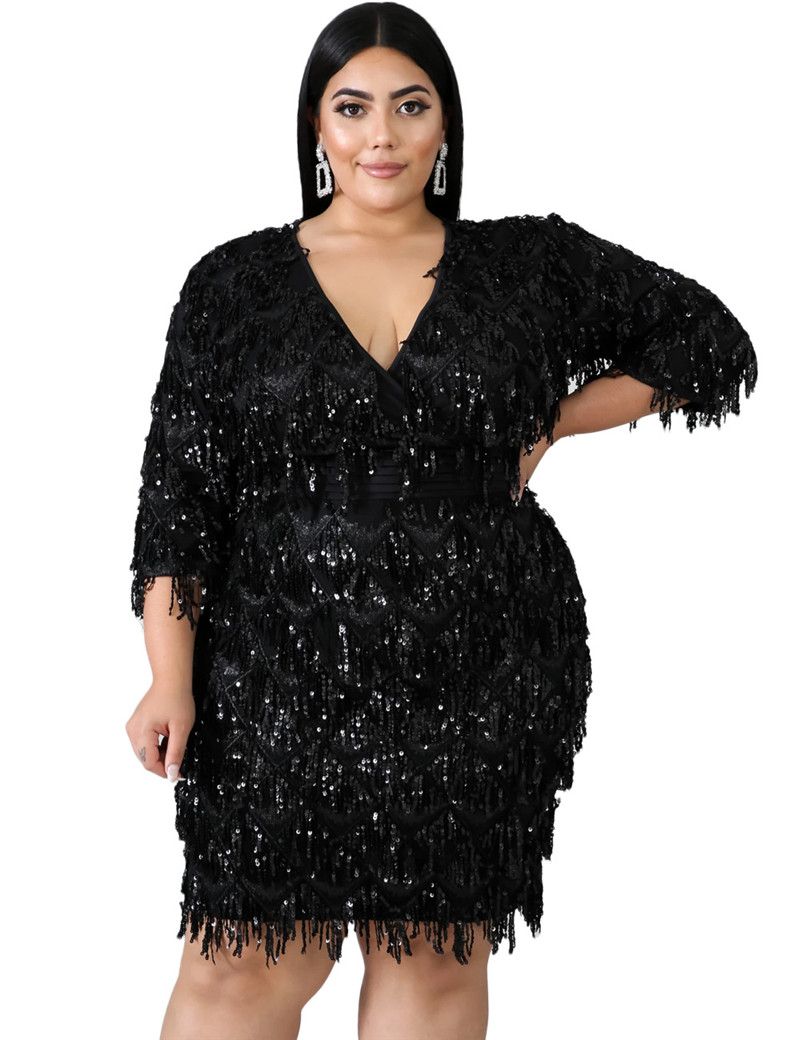 plus size dress with tassels