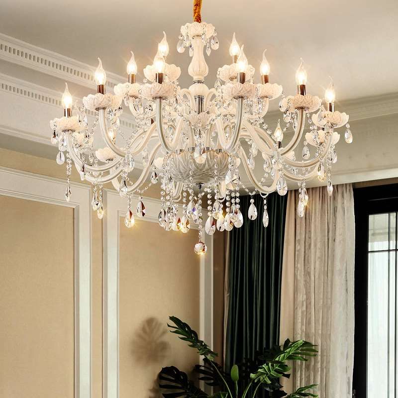 White Crystal Chandeliers Modern LED Chandeliers For Living Room lustres de White Crystal Chandeliers Modern LED Chandeliers For Living Room lustres de