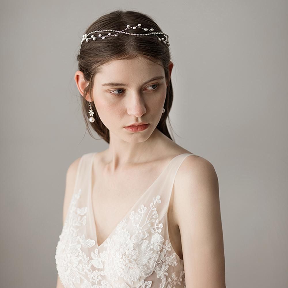 Romantic Hair Bands Bridal Crowns Wear Fairy Silver Pearls Bridal