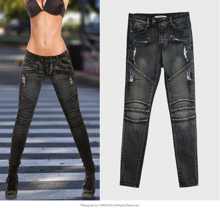 black tight ripped skinny jeans