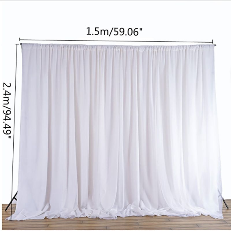 White Sheer Silk Cloth Drapes Panels Hanging Curtains Photo