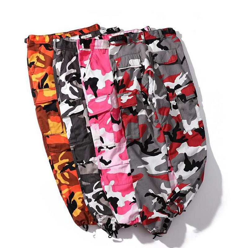 Compra La Moda Pantalones Cargo Hip Street Hombres Pantalón Joggers  Camuflaje Militar Amarillo Rojo Del Ejército Del Pantalón Hop Pantalones  Barato | Entrega Rápida Y Calidad | Es.Dhgate