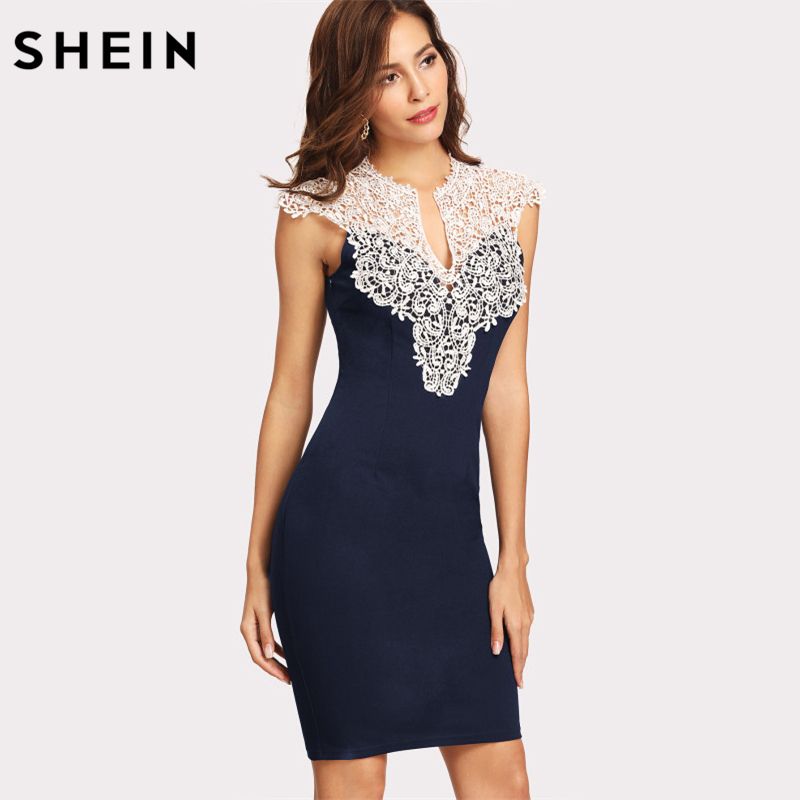 shein vestito blu