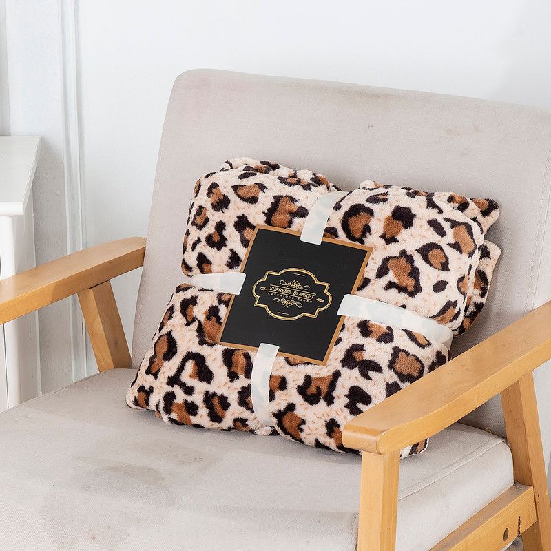 Animal Skin Leopard Zebra Sherpa Plush Blankets Winter Flannel Blanket