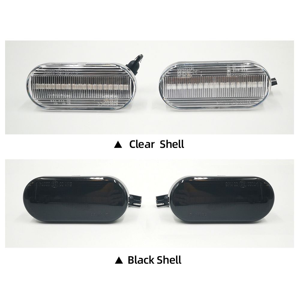 Luz de señal de giro dinámica LED indicador lateral repetidor marcador lámpara dinámica fluyendo ling secuencial compatible con VW Transporter T6 Van 2015-2020 lente transparente