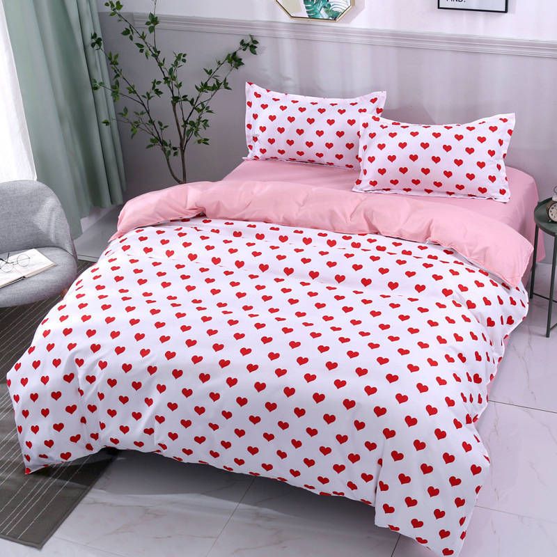 Love Pattern Girl Boy Kid Bed Cover Set Duvet Cover Adult Child