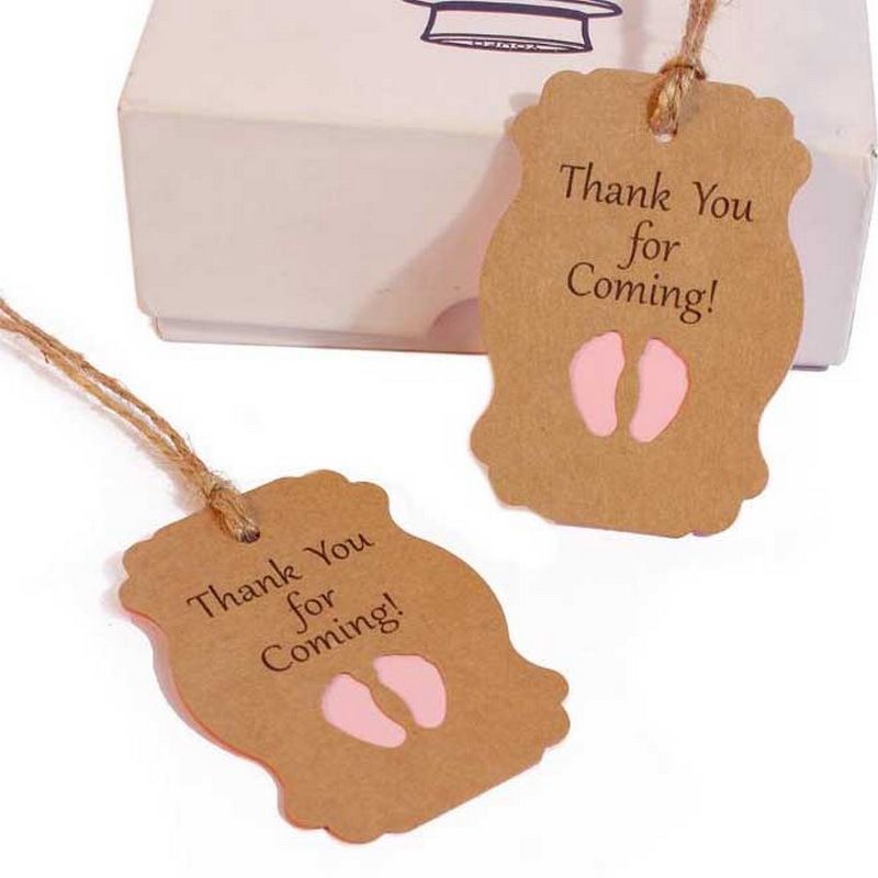 x8 Tags Baby Shower Tags Set of Kraft Brown New Baby Tags for Craft New Baby Blank Gift Tags Set Gift Wrap or DIY Decor Christening.