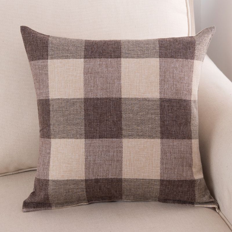 Classic Large Lattice Pillowcase Natural Linen Home Decorative