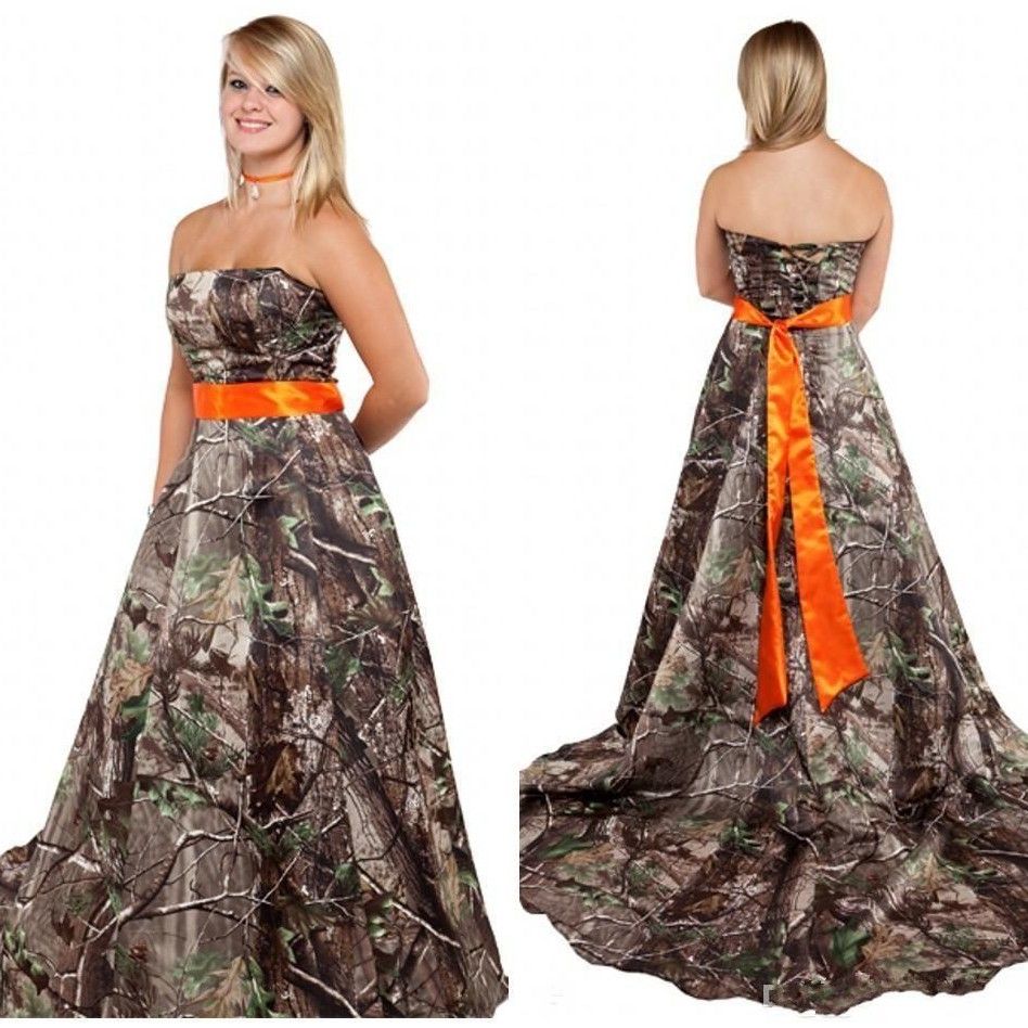 DiscountModest Camo Wedding Dress With ...