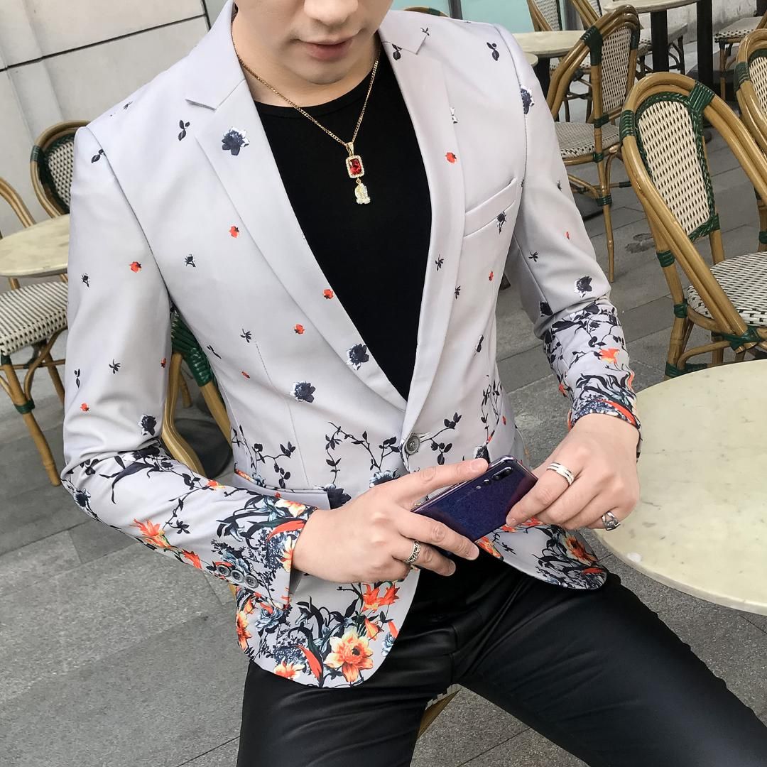 Compra Primavera Nuevo Patrón Moda Impresión Traje De Hombre Discoteca Traje  De Hombre Vestido Para Hombre Blazers Floreados Estilos Para Hombre  Ocasionales Blazers Barato | Entrega Rápida Y Calidad | Es.Dhgate