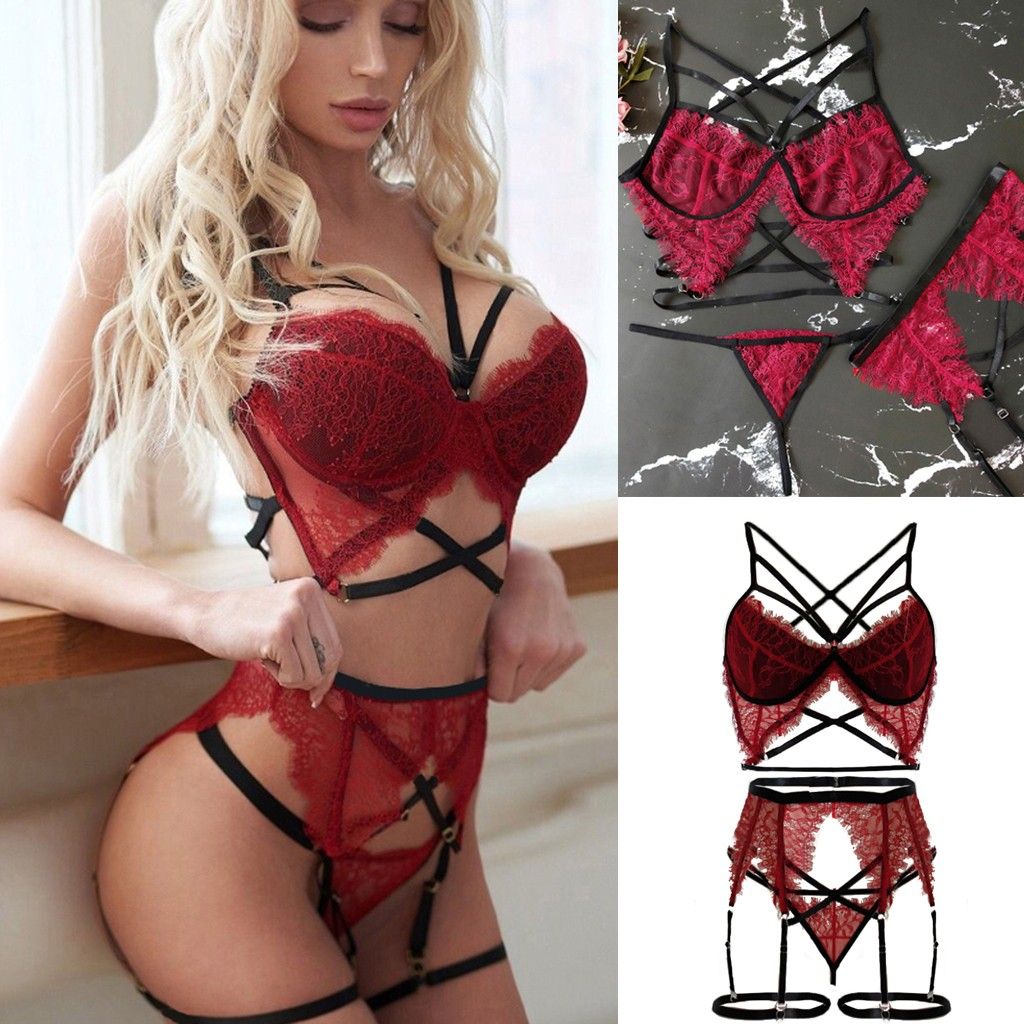 Compra Sexy Lencería Porno Mujeres Encaje Erótico Bobydoll Backless  Linceria Traje Sexy Ropa Interior Látex Sexe Bra + G String + Liga Más  Tamaño Barato | Entrega Rápida Y Calidad | Es.Dhgate