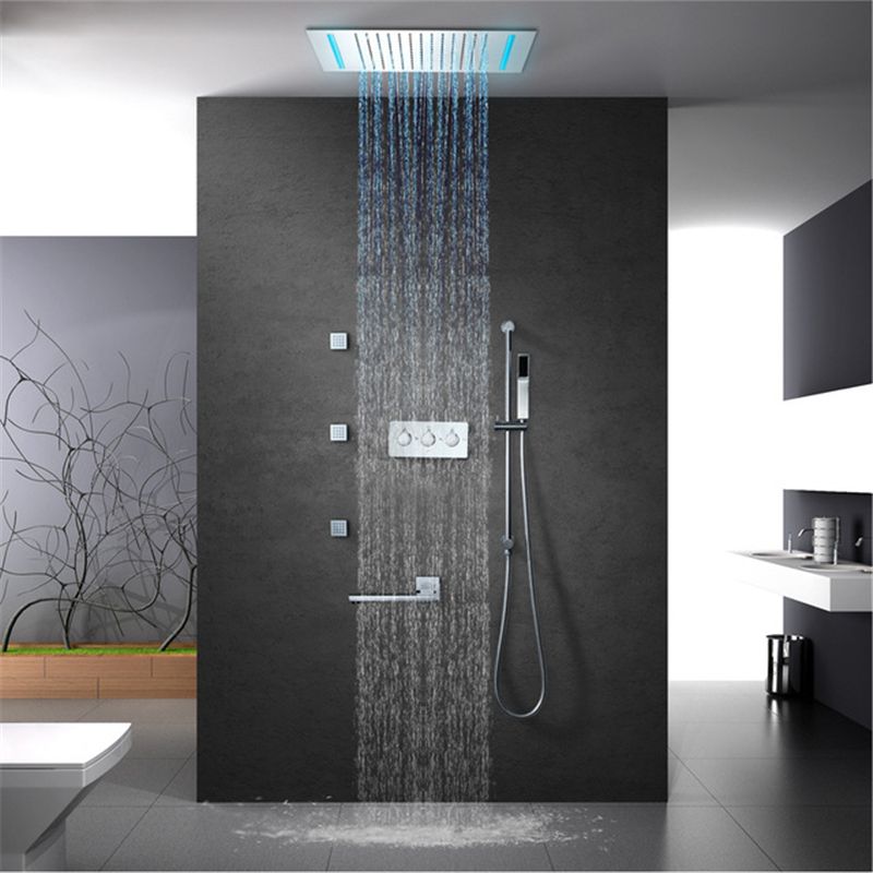 2020 Shower Panel Embedded Rainfall Shower Set Remote Control Led