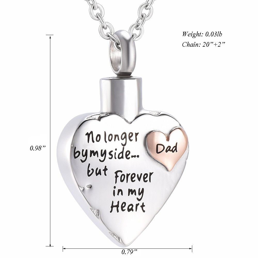 Dad Hip Flask Necklace Funeral Memorial Jewelery Ash Urn Pendant