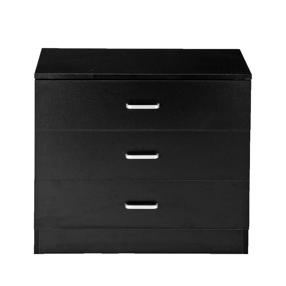 2020 Black Color Night Stand Wood Simple 3 Drawer Dresser