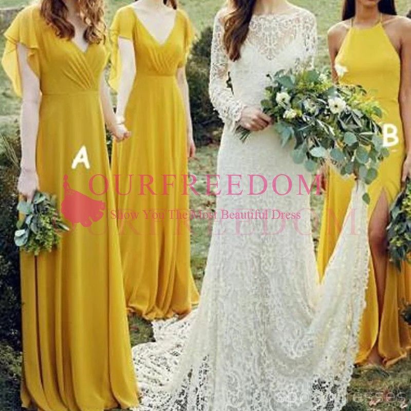 mustard bridesmaid dress