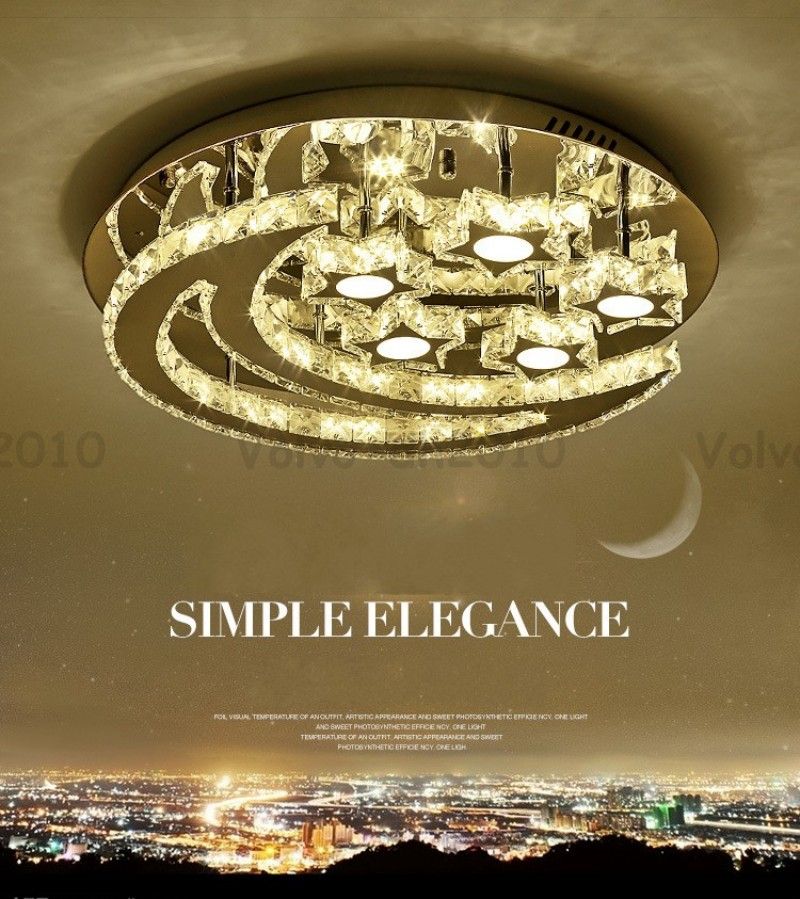 2019 Modern Design Crystal Led Ceiling Lights Moon Stars Light