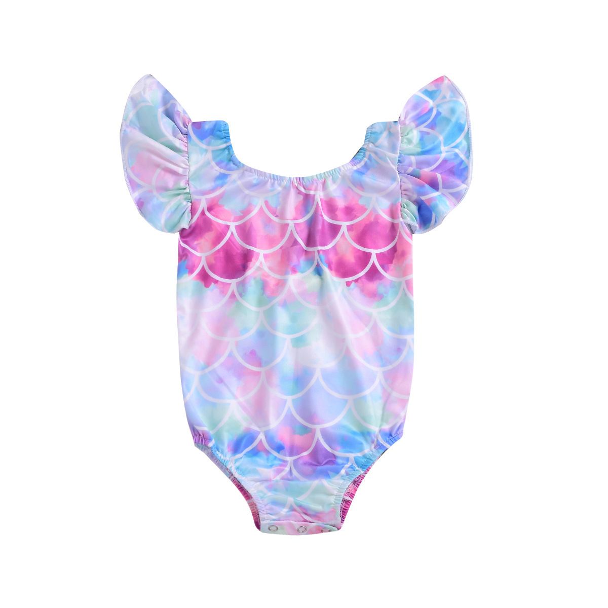 Mermaid Swimsuits One-Piece Scale Infant Toddler Baby GirlsRomper Bathing Suit