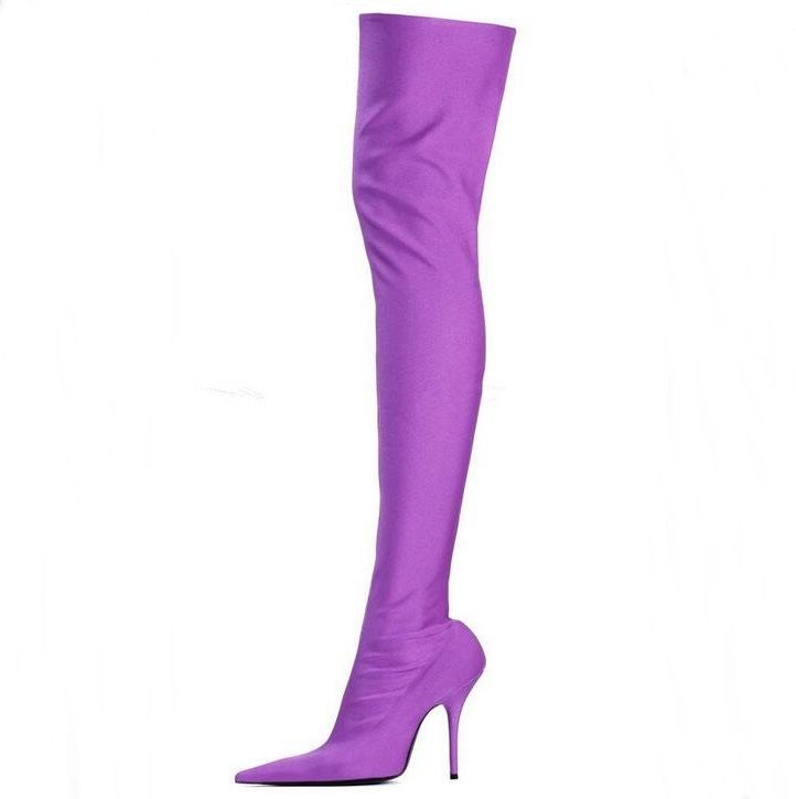 thigh high boots purple