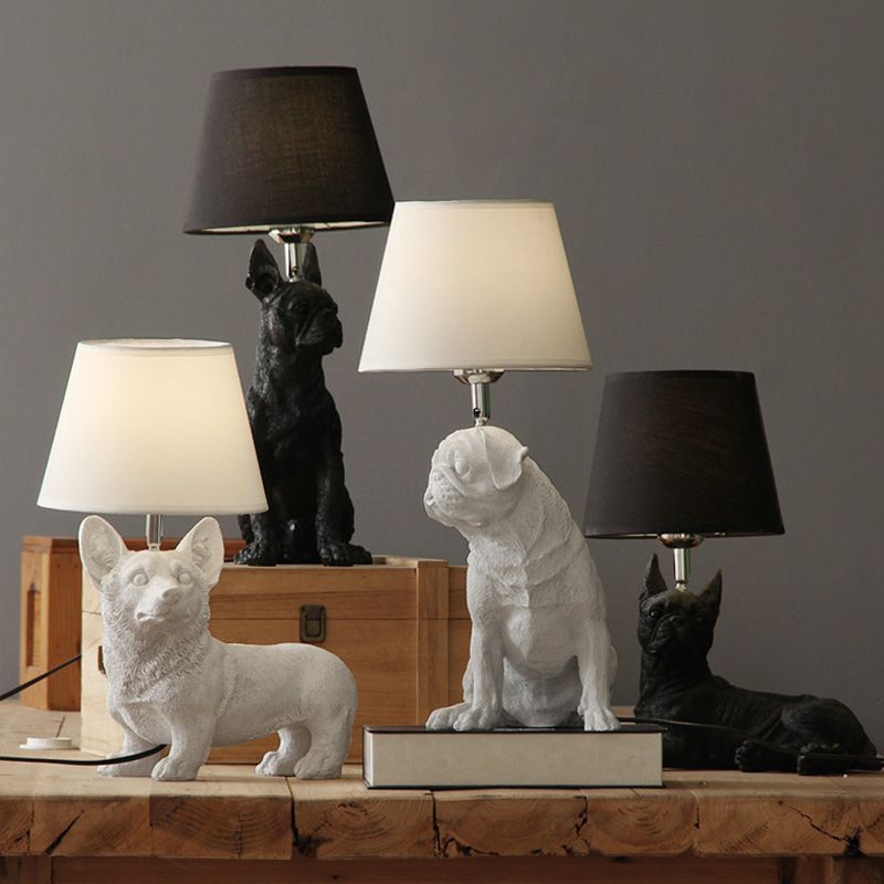 Grosshandel Kunst Dekor Harz Tabellen Lampe Fur Schlafzimmer Wohnzimmer Kinderzimmer Kinder Nachttischlampe Hunde Anmails Tischleuchte Schwarz Mit Schirmen Von Qinqin342 40 04 Auf De Dhgate Com Dhgate