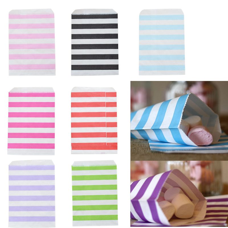 Candy Stripe de bolsas de papel dulce favor Buffet Tienda De Regalos Fiesta Dulces Pastel Boda Candy Stripe de bolsas de papel dulce favor Buffet Tienda De Regalos Fiesta Dulces Pastel Boda