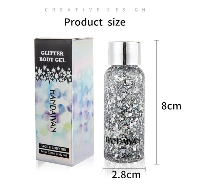 Handaiyan Shadow Teras Glitter Body Gel Cuerpo Cuerpo Sparkle Body