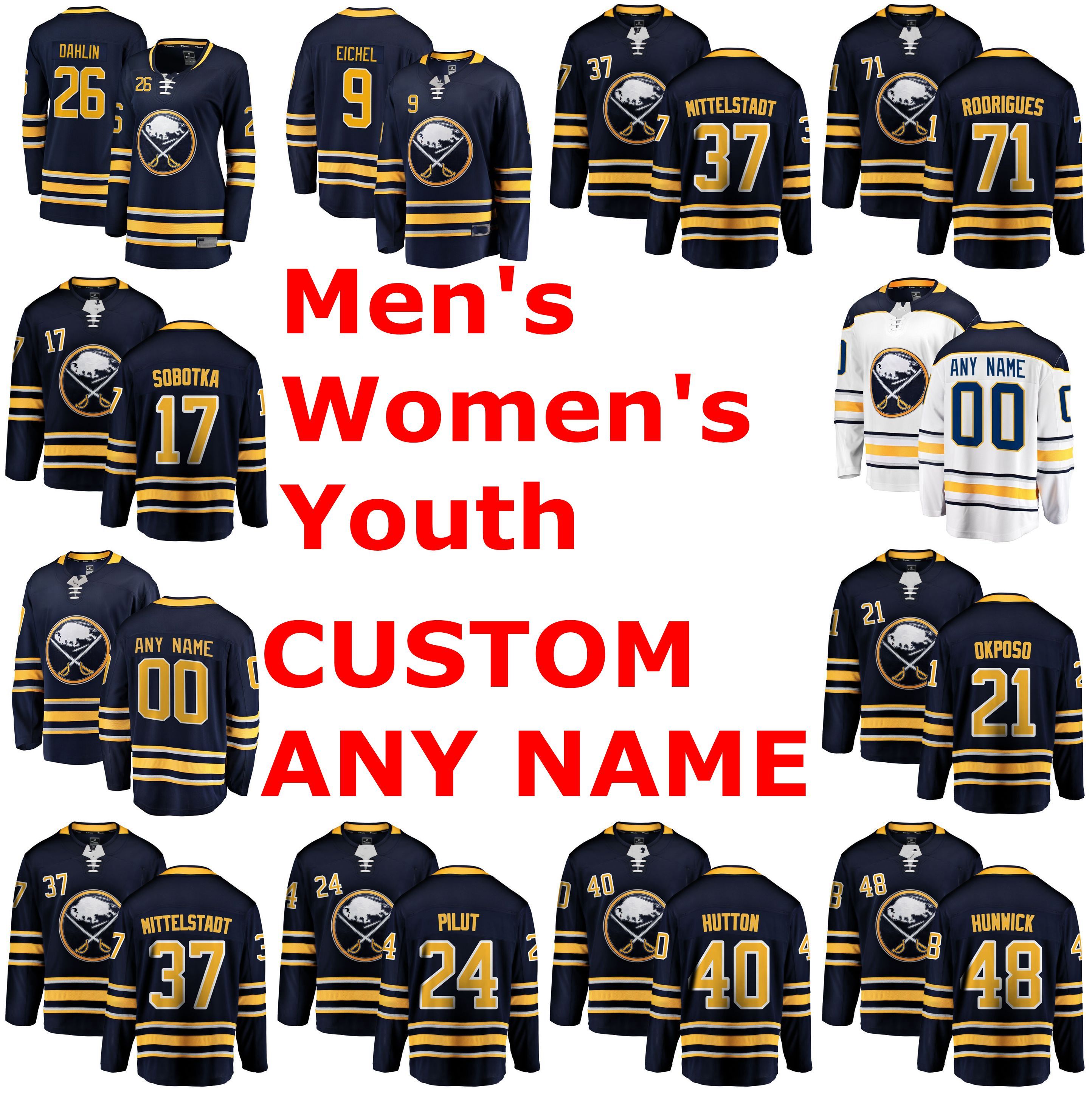 2021 Buffalo Sabres Jerseys Jack Eichel Jersey Evan Rodrigues Vladimir
