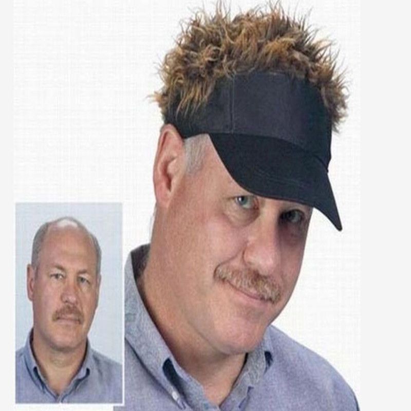 Fashion Male Female Unisex Funny Hair Loss Cool Gifts Men Baseball Cap Fake Flair Hair Camouflage Fashion Male Female Unisex Funny Hair Loss Cool Gifts Men Baseball Cap Fake Flair Hair Camouflage