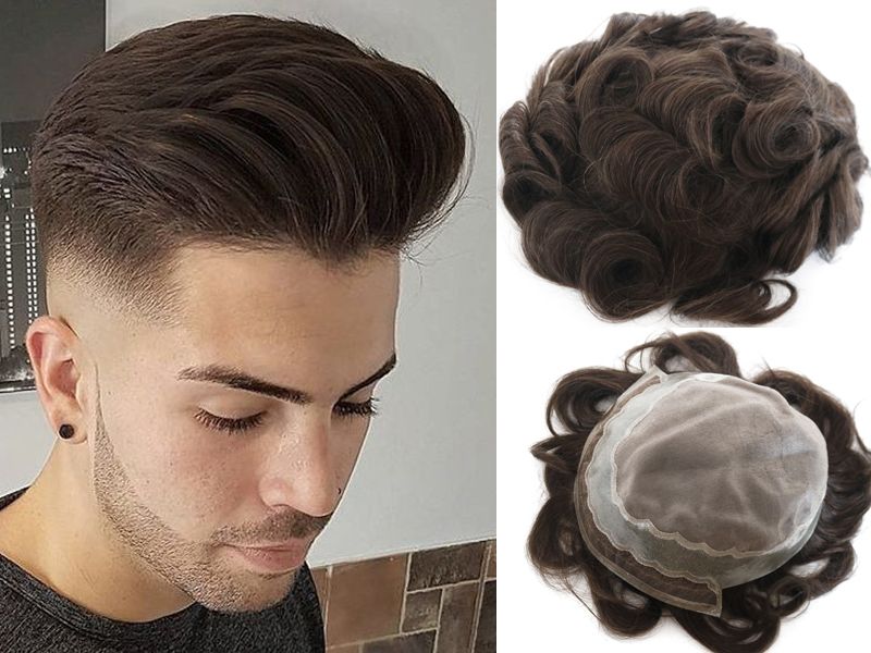 2020 Stock Darkest Brown Toupee For Thinning Hair Men Full Lace
