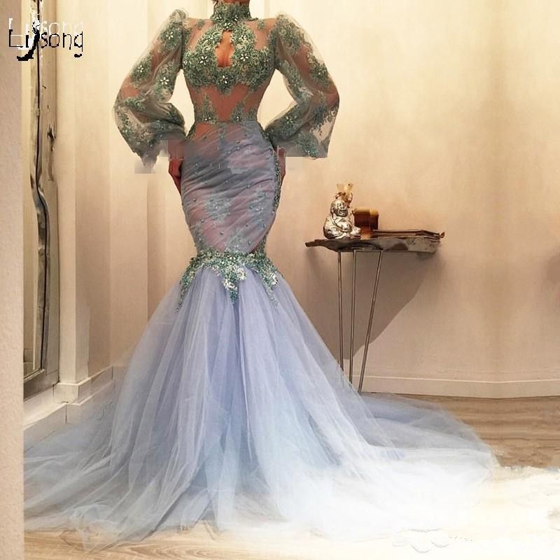 puffy mermaid prom dresses