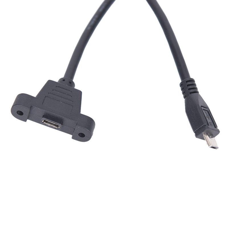 50cm USB 2.0 B Type Male to B Female Panel Mount Extension Charging Cable Cord