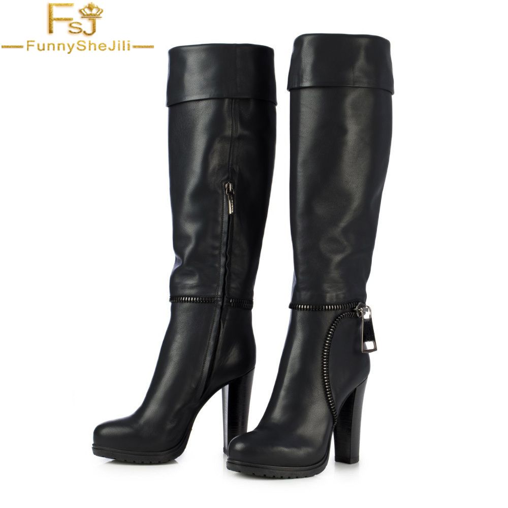 chunky black boots womens