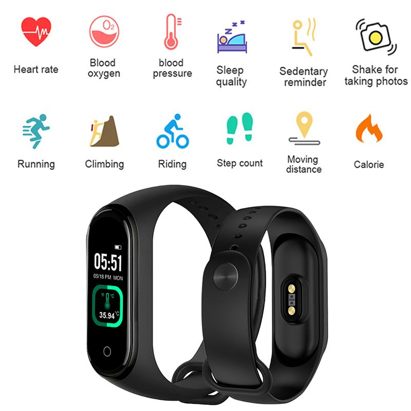 Suministro Al Por Mayor 2020 Pulsera Inteligente M4 4 Pro Temperatura  Corporal La Medición SmartBand Podómetro Multi Deporte De La Aptitud Del  Reloj Pulsera De La Venda Monitor De Ritmo Cardíaco De