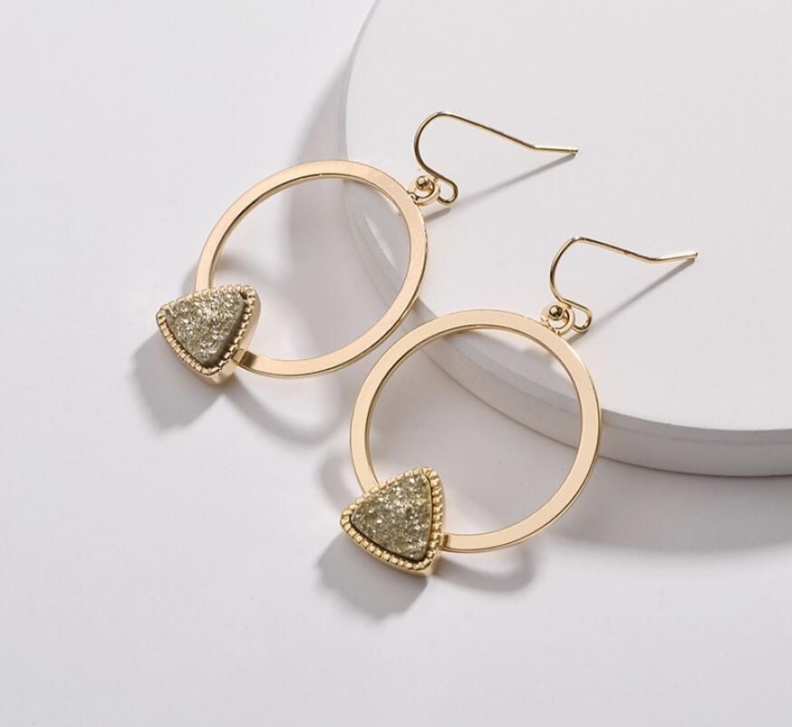 Nouveau Femmes Marbre Motif Pierre SICE Résine Géométrique Dangle Boucles d/'oreilles pendantes bijoux